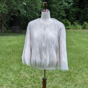 HOST PICK Elie Tahari long faux fur dress coat M